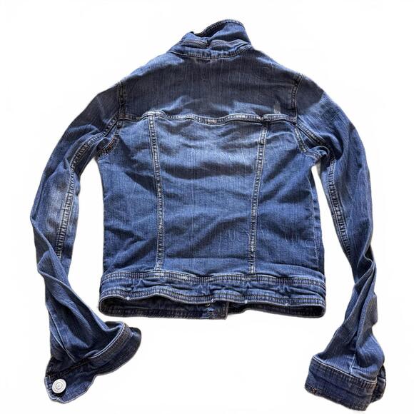Aeropostale SZ XS Seriously Stretchy Denim Jacket Slim Fit Cropped Distressed - Picture 5 of 6